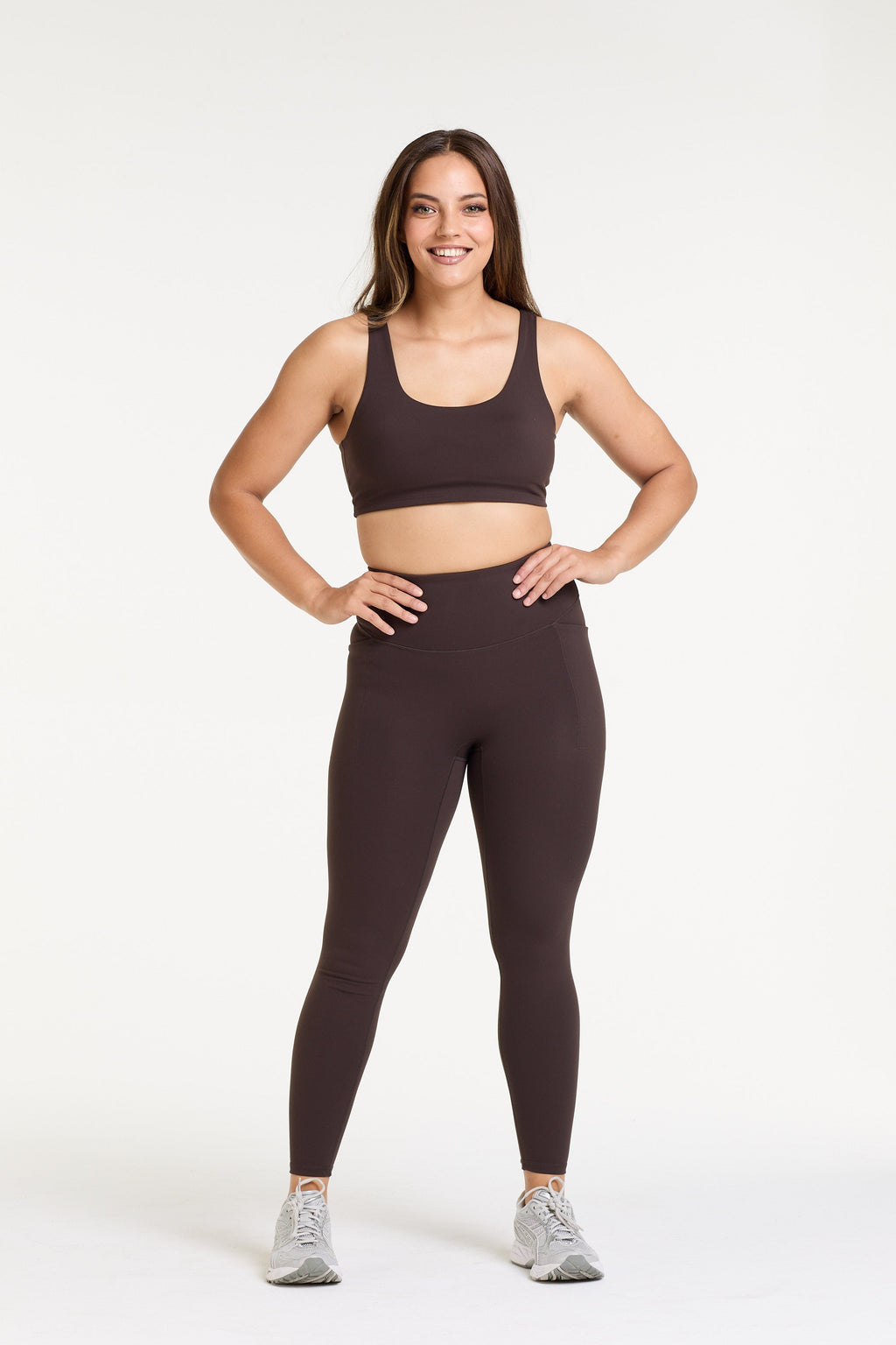 STAPLE W/ POCKET FULL LENGTH LEGGINGS COCOA