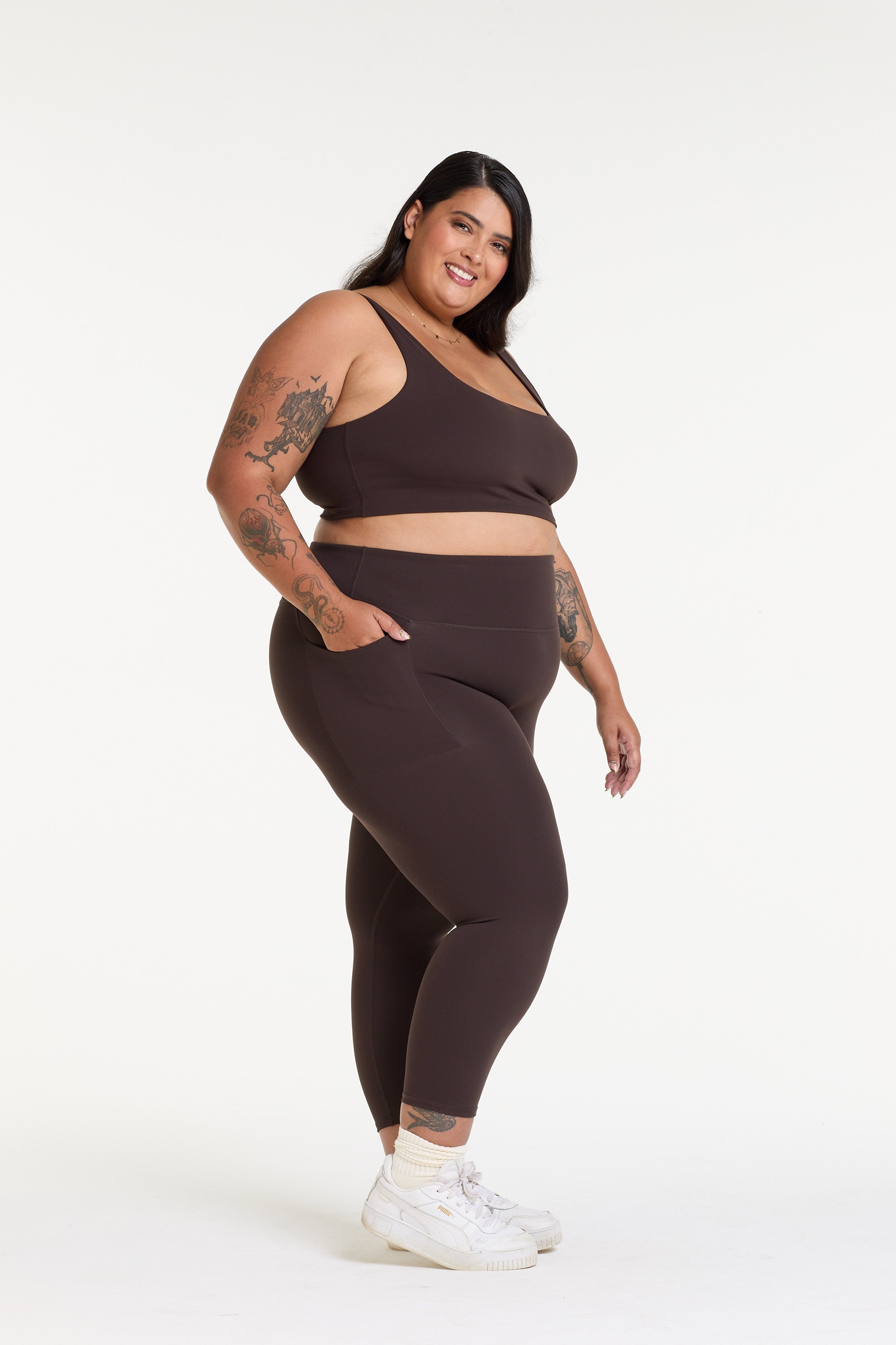 STAPLE W/ POCKET 7/8 LEGGINGS COCOA