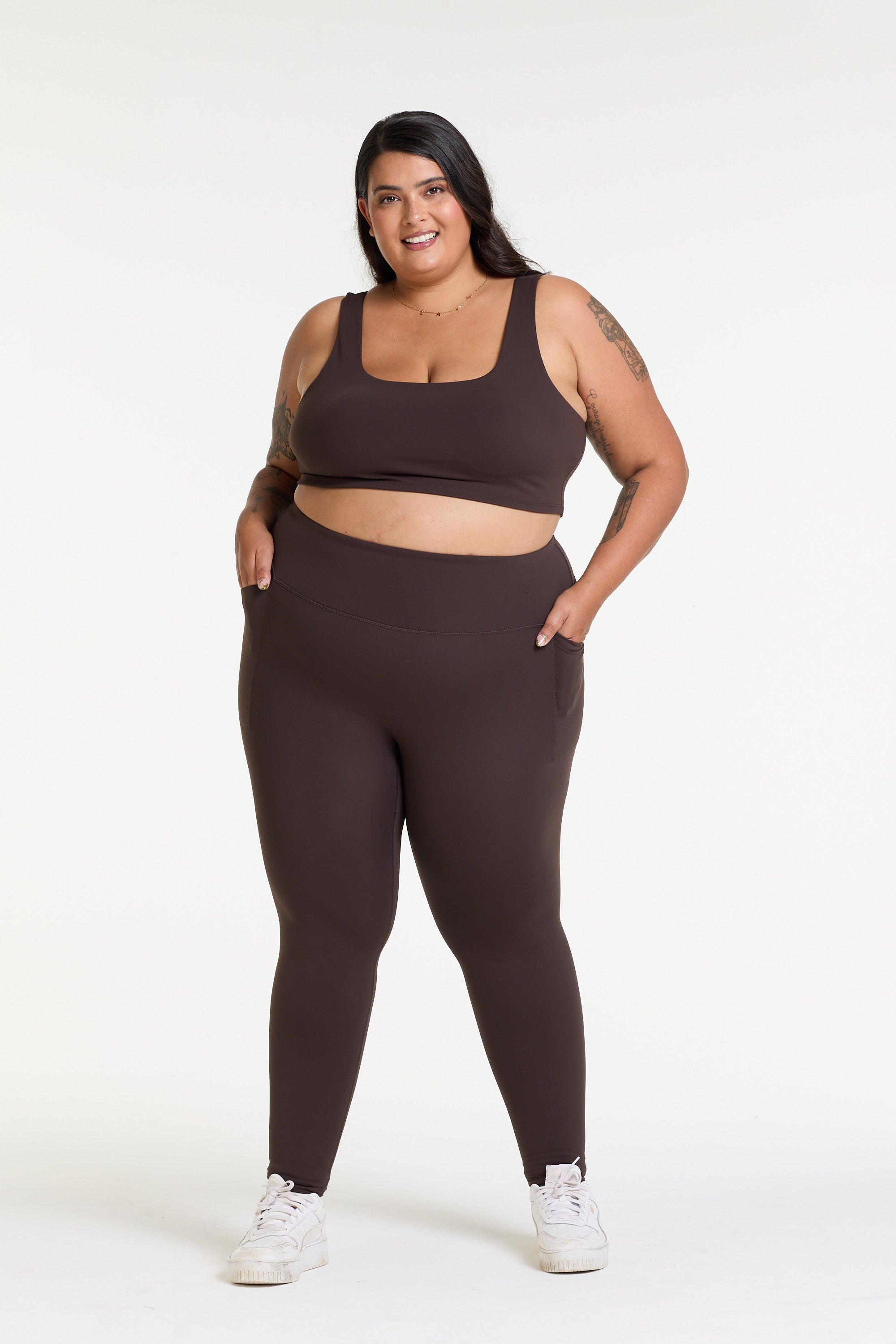 STAPLE W/ POCKET FULL LENGTH LEGGINGS COCOA