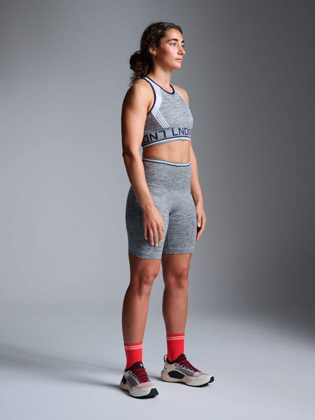 CHISEL MELANGE 8" Bike Short Grey Marl