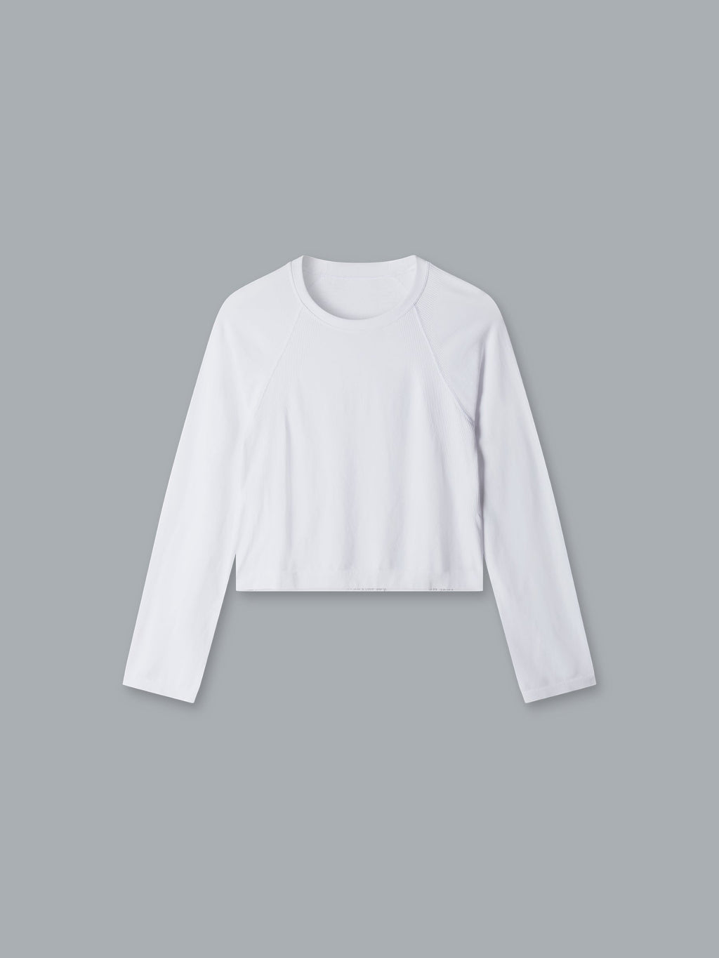 HERE TODAY Cropped Long Sleeve Tee White