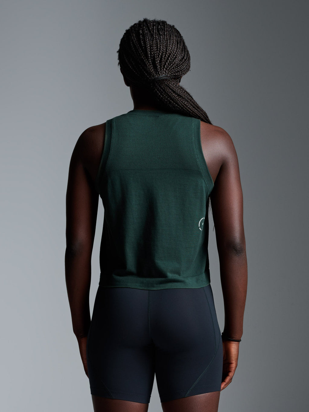 HERE TODAY Cropped Tank Dark Green