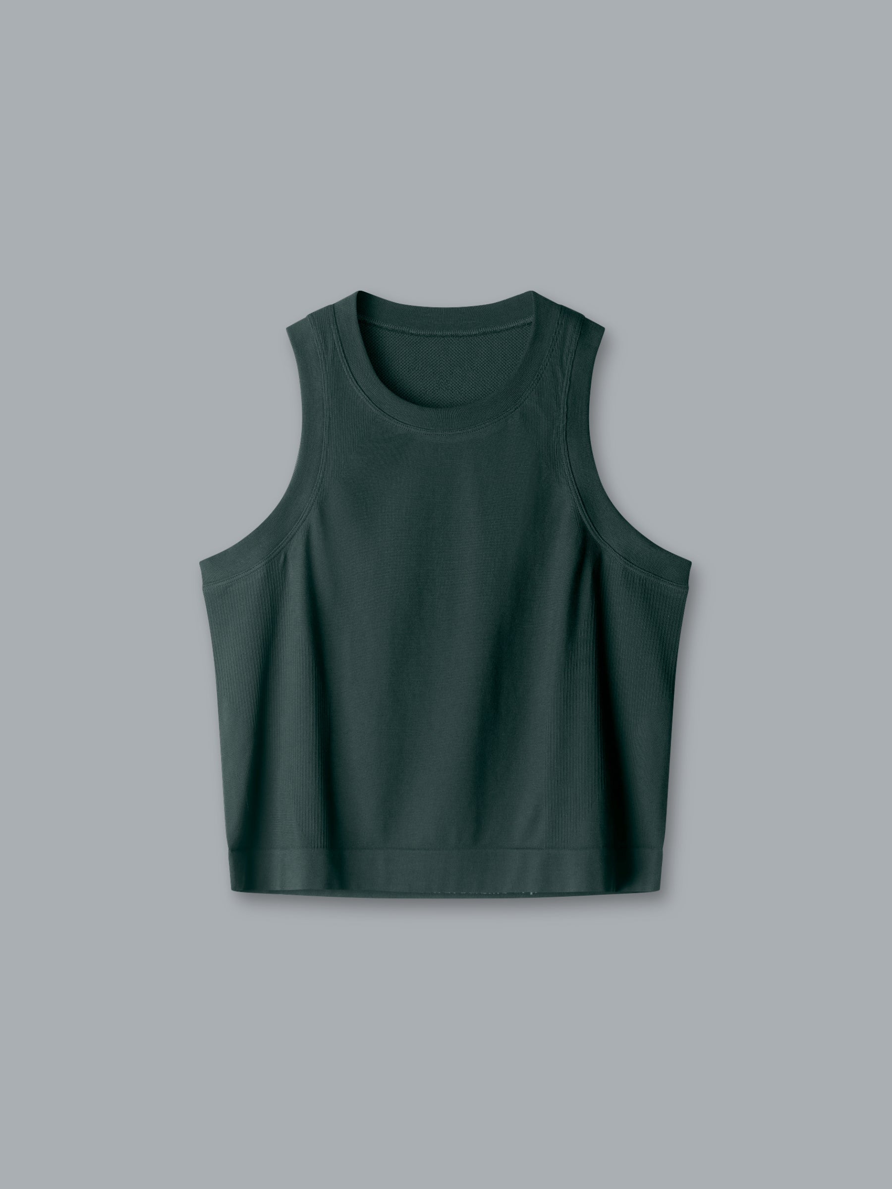 HERE TODAY Cropped Tank Dark Green
