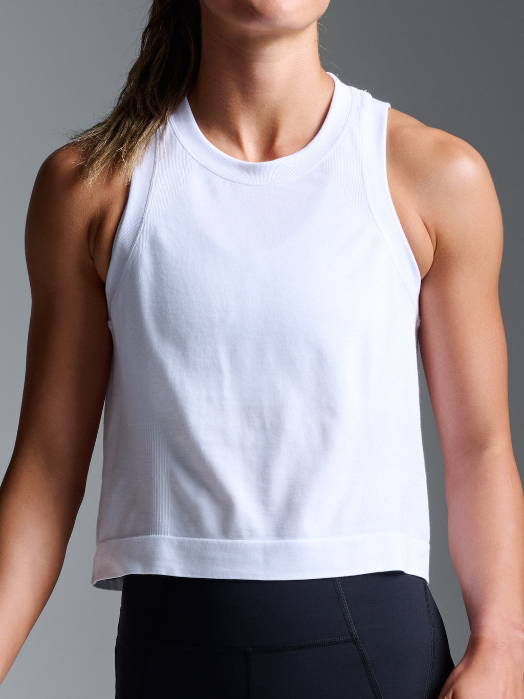HERE TODAY Cropped Tank White
