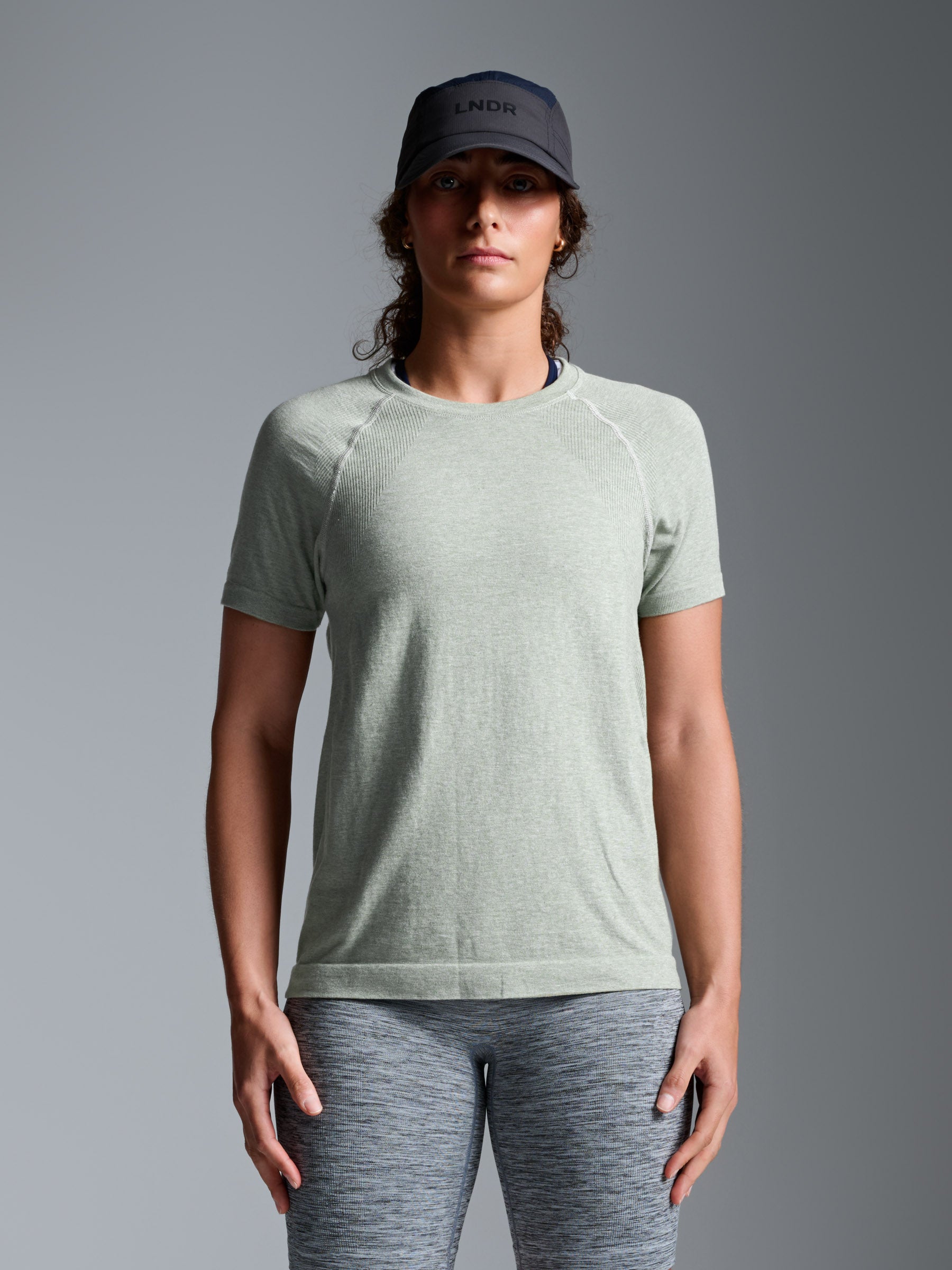HERE TODAY MELANGE Short Sleeve Tee Sage Marl