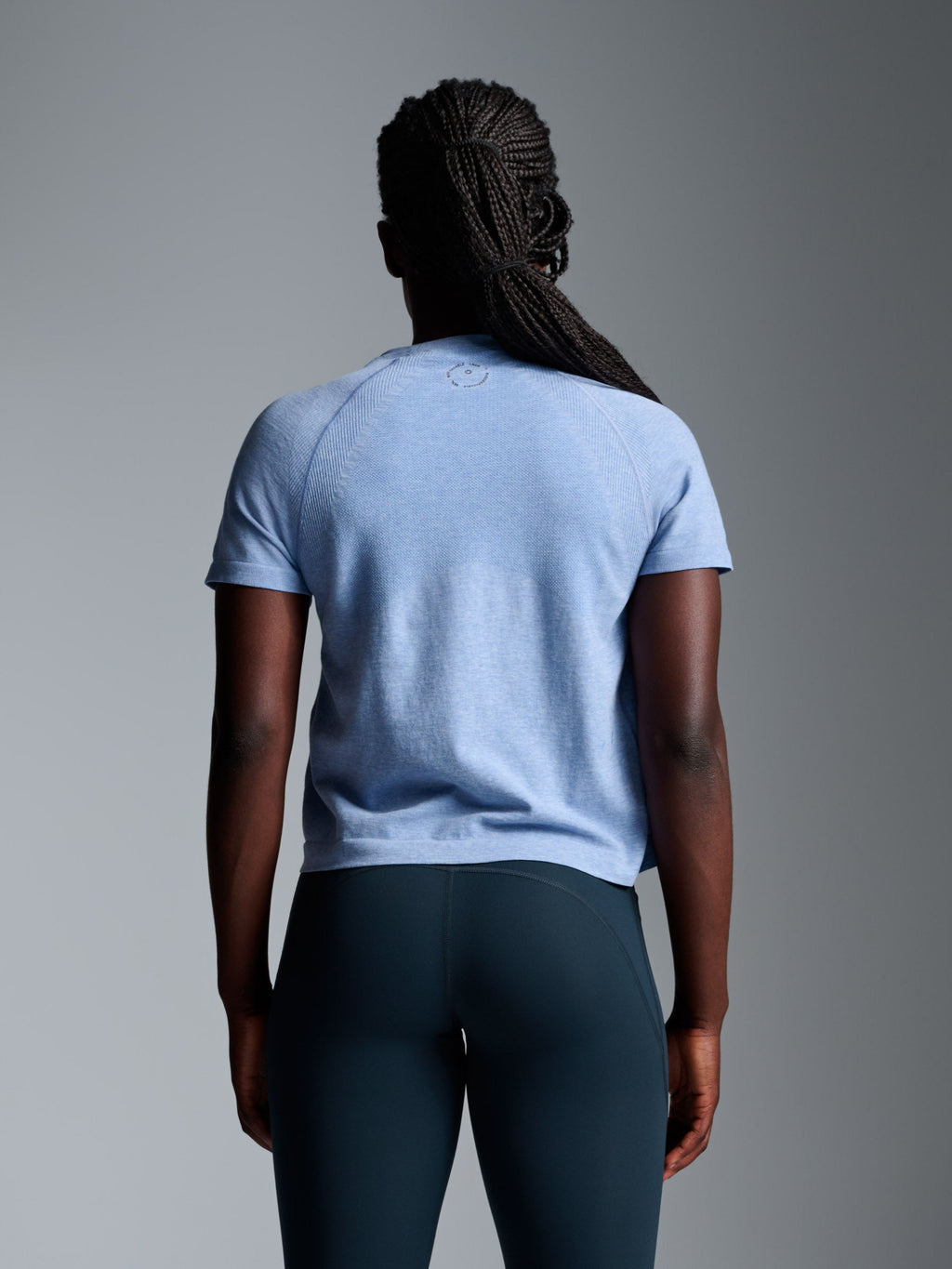 HERE TODAY MELANGE Cropped Tee Blue Marl