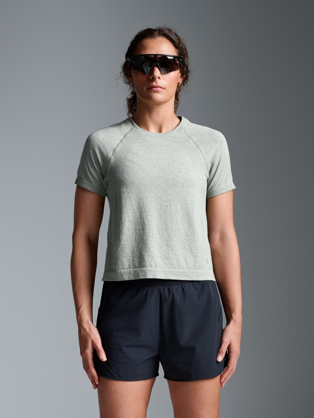 HERE TODAY MELANGE Cropped Tee Sage Marl