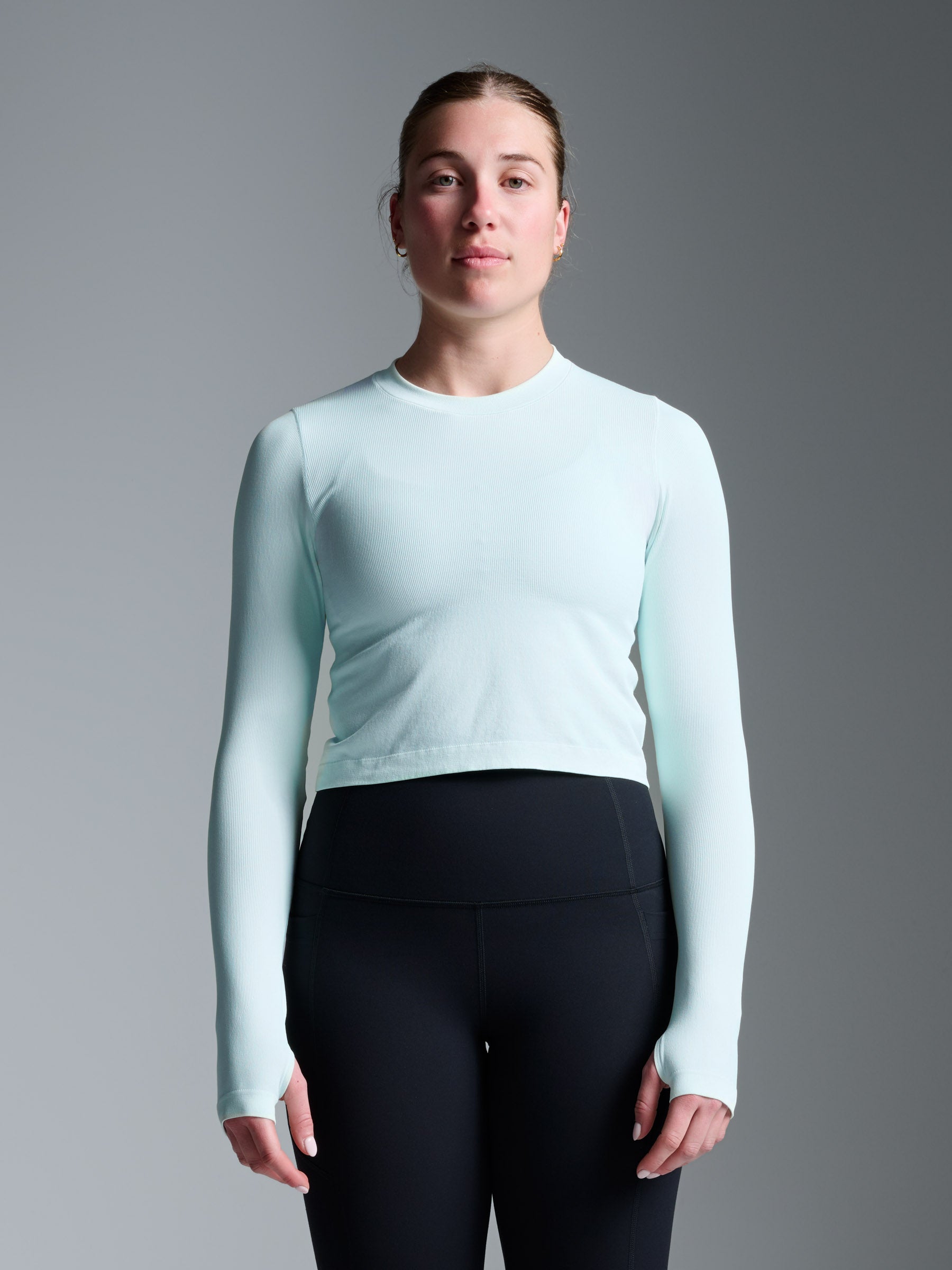POWER CROP Long Sleeve Top Mint