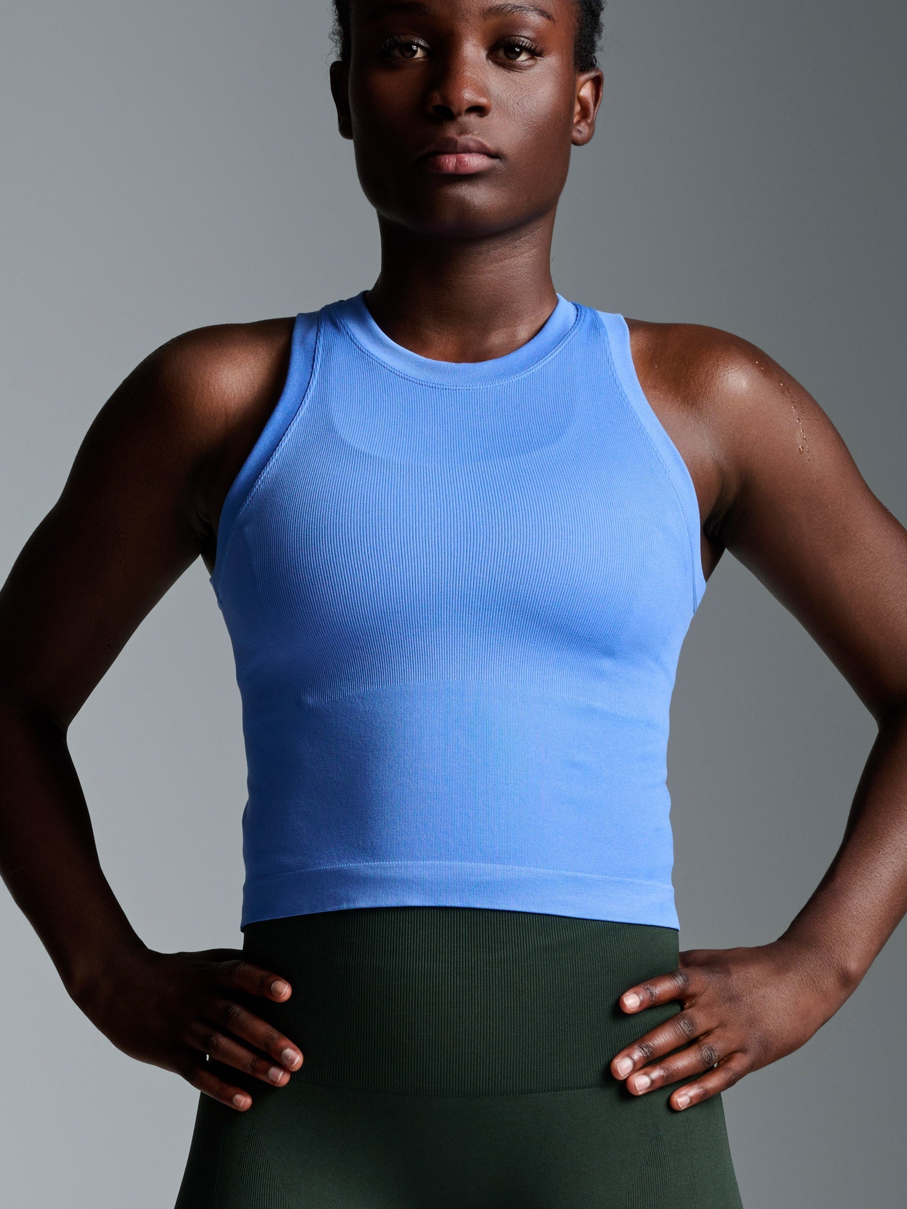 POWER CROP Tank Vibrant Blue